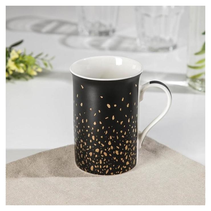 

Кружка Magistro Black. Gold, 300 мл, цвет матовый чёрный