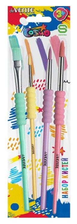 

Набор кистей синтетика 3 штуки, Devente Pastel (Круглые №: 4,8,12; плоские №10)