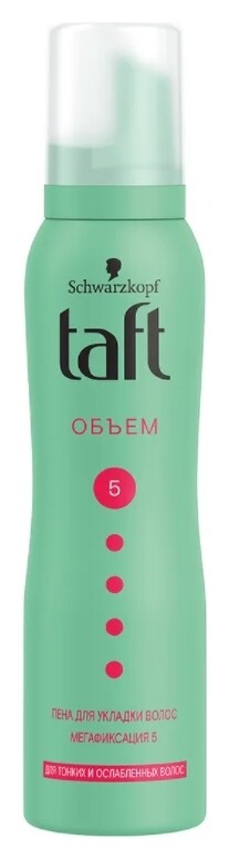 Пена для волос Воздушный объем мегафиксация  Taft
