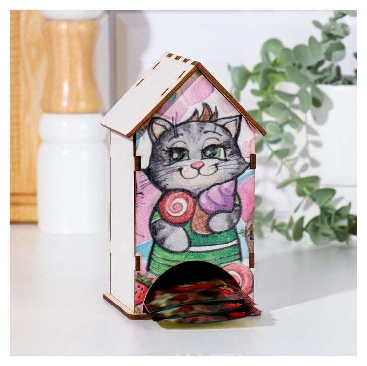 

Чайный домик "Котик с мороженкой" 9,5х 8,5 х 15,5 см