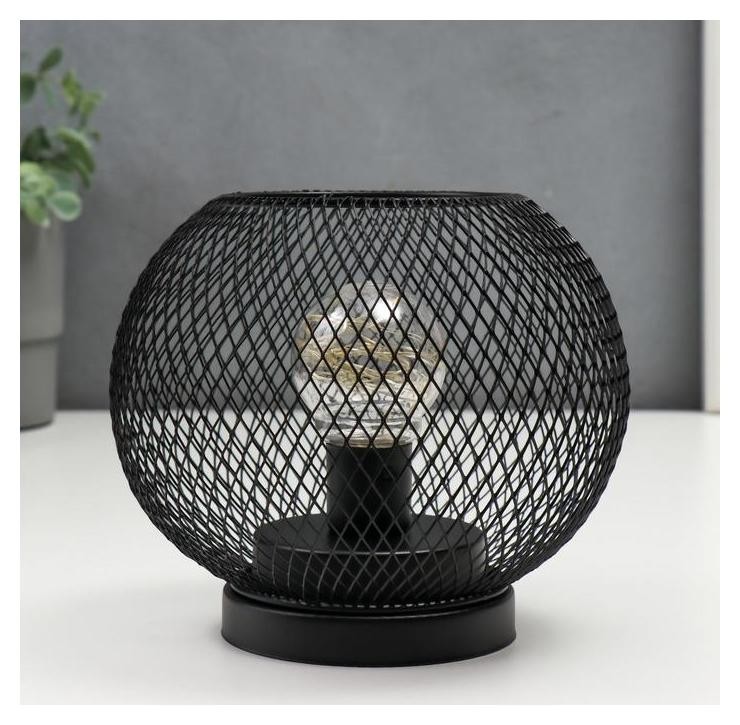 

Ночник "Шар лофт" LED от батареек 3ааа черный 16x16x14 см