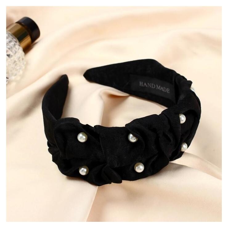 Ободок для волос "Юнона" бусинки, 5 см, чёрный отзывы