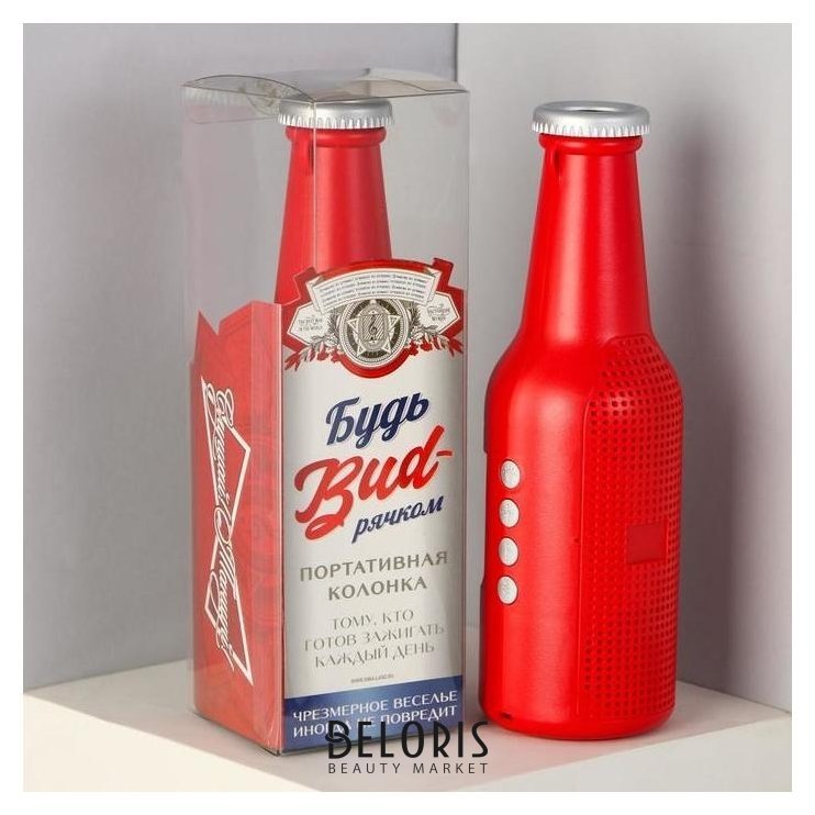 Портативная колонка Бутылка, красная, модель Es-01, 22,1 х 7 см Like me