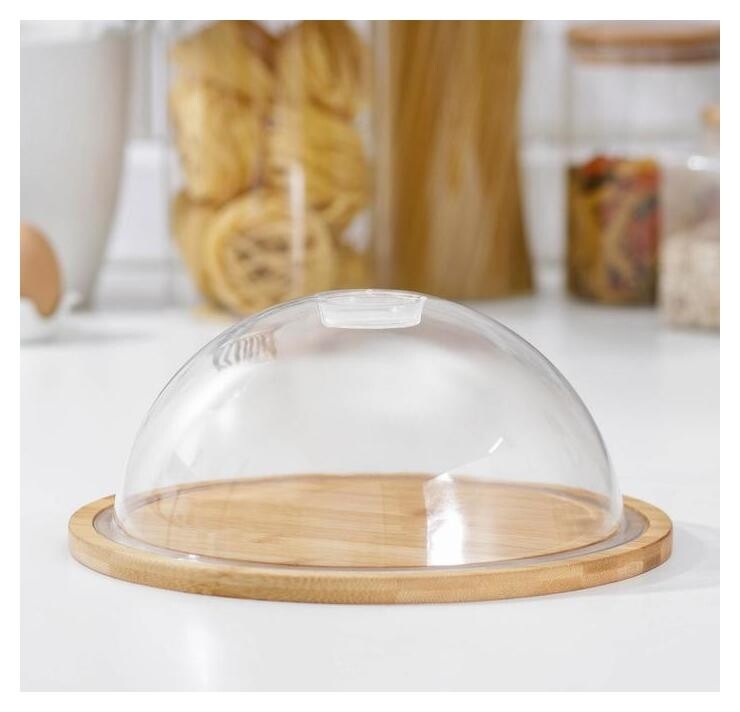 Маслёнка-сырница доляна, D=24 см, бамбук  Доляна