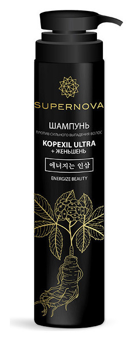 Шампунь против сильного выпадения волос "Kopexil Ultra + Женьшень" Supernova