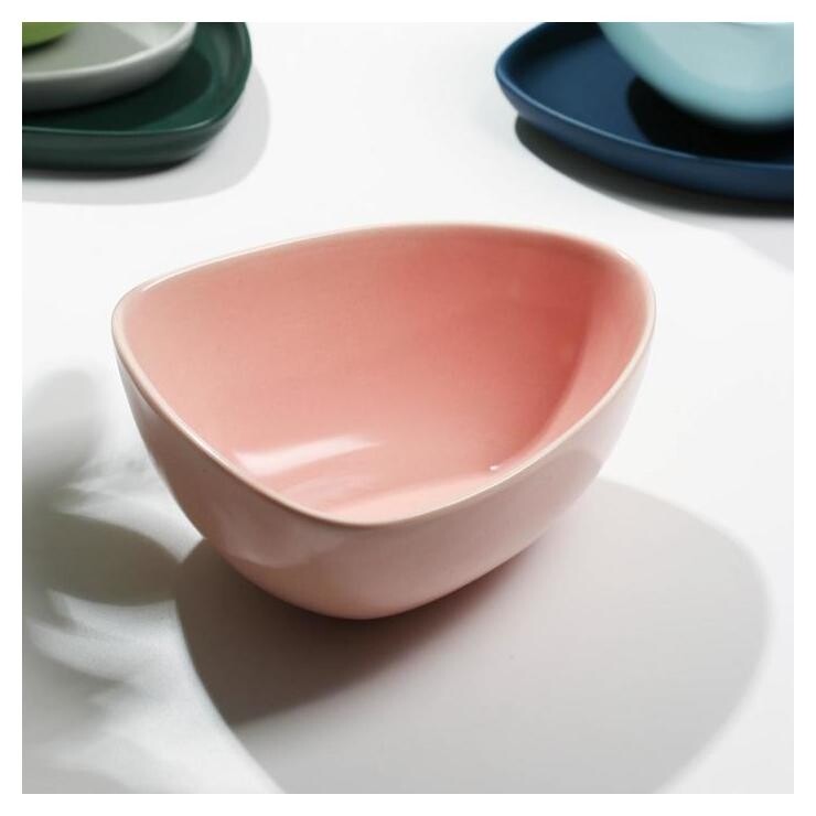 Миска нестандартной формы "Розовая", 15,5 х 14 см  Дорого внимание