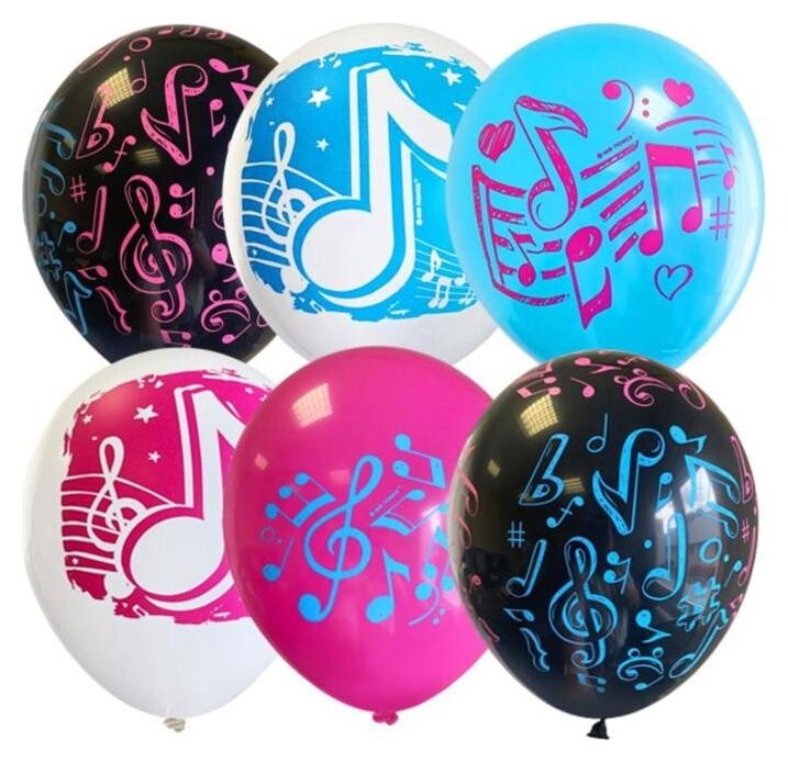 Шар латексный 12" «Ноты», пастель, набор 25 шт.  Latex Occidental