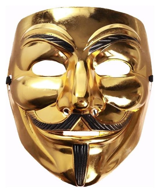 Карнавальная маска «Гай фокс», цвет золото