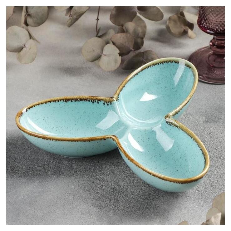 Менажница «Лазурит», 3 ячейки, 22,5×4,5 см, цвет голубой  