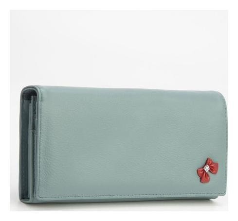 

Кошелёк женский, 3 отдела на магнитах, цвет голубой