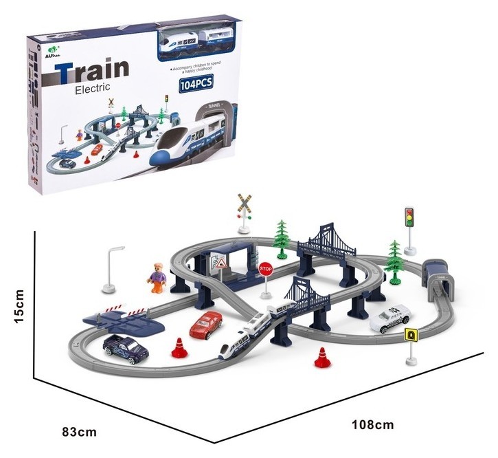 Железная дорога «Экспресс», работает от батареек, 104 элемента