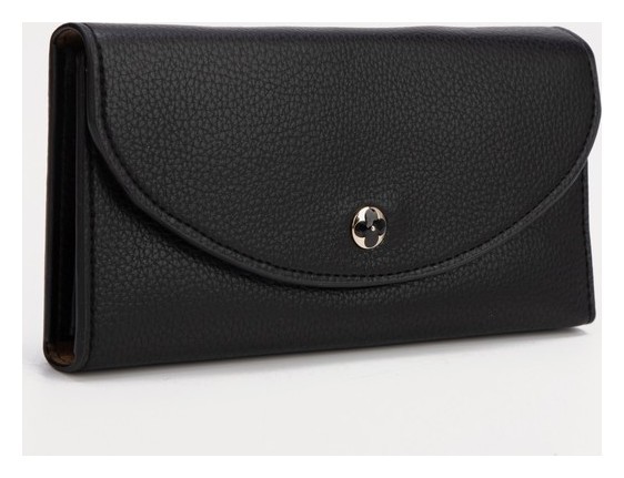 

Кошелёк, 3 отдела на кнопке, цвет чёрный