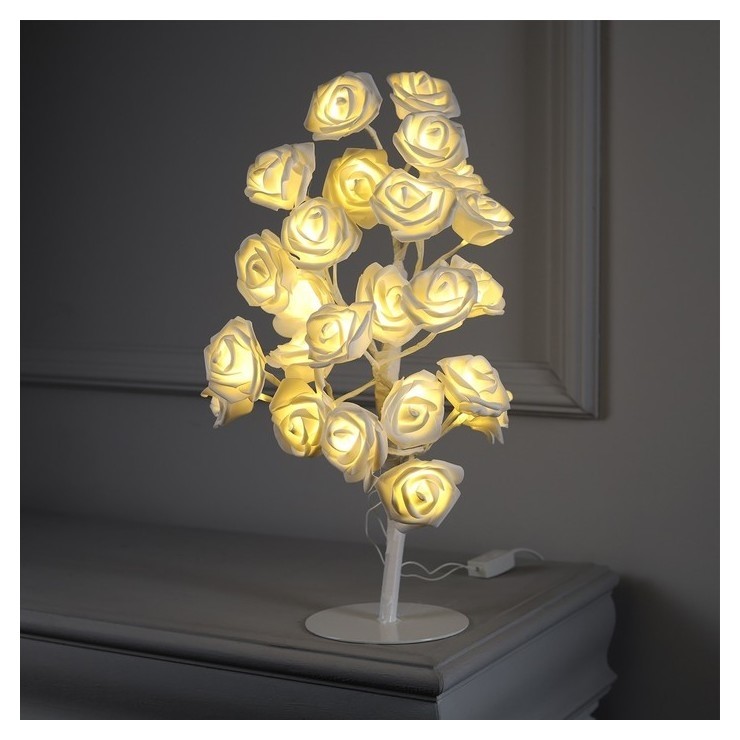 

Светодиодный куст 0.45 м, "Розы белые", 24 Led, 220v, т/белый