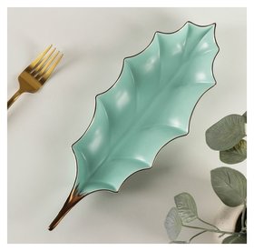 Блюдо сервировочное «Рапсодия. лист», 30×10×3 см, цвет голубой 
