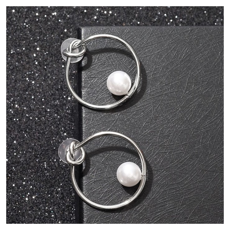 

Серьги с жемчугом "Сиеста" узелок любви, цвет белый в серебре