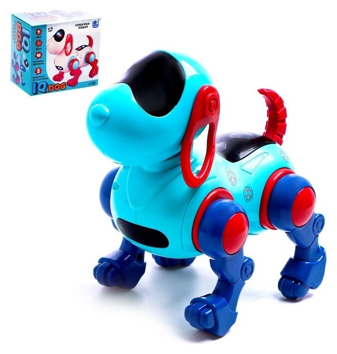 Собака IQ Dog, ходит, поёт, работает от батареек, цвет голубой  
