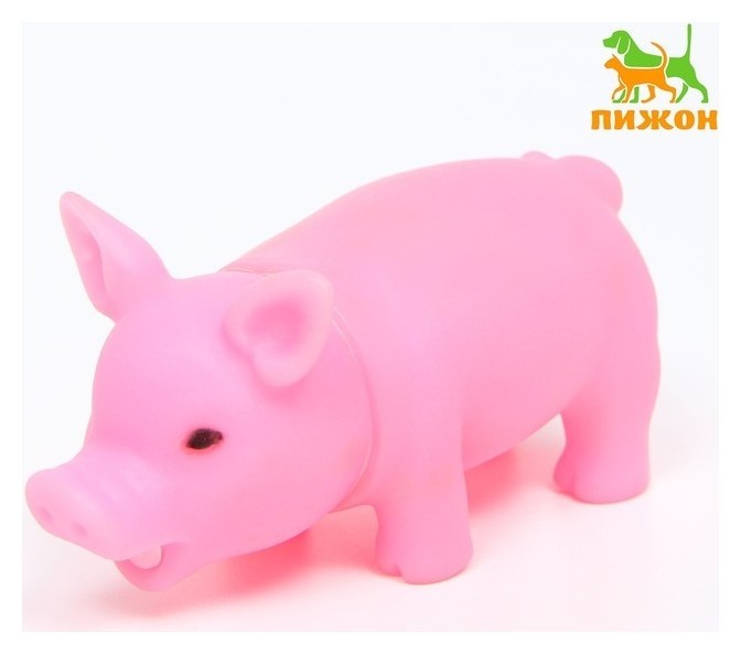 

Игрушка пищащая "Маленький поросенок" для собак, 9 см, бледно-розовая