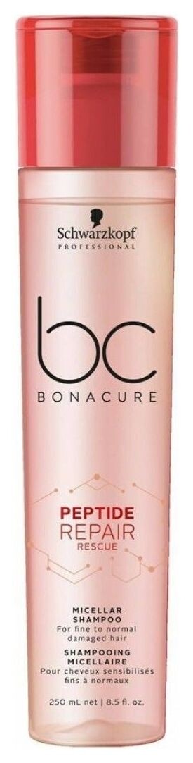 Интенсивный питательный мицеллярный шампунь BC Bonacure Peptide Repair Rescue Deep Nourishing Micellar Shampoo  Schwarzkopf Professional