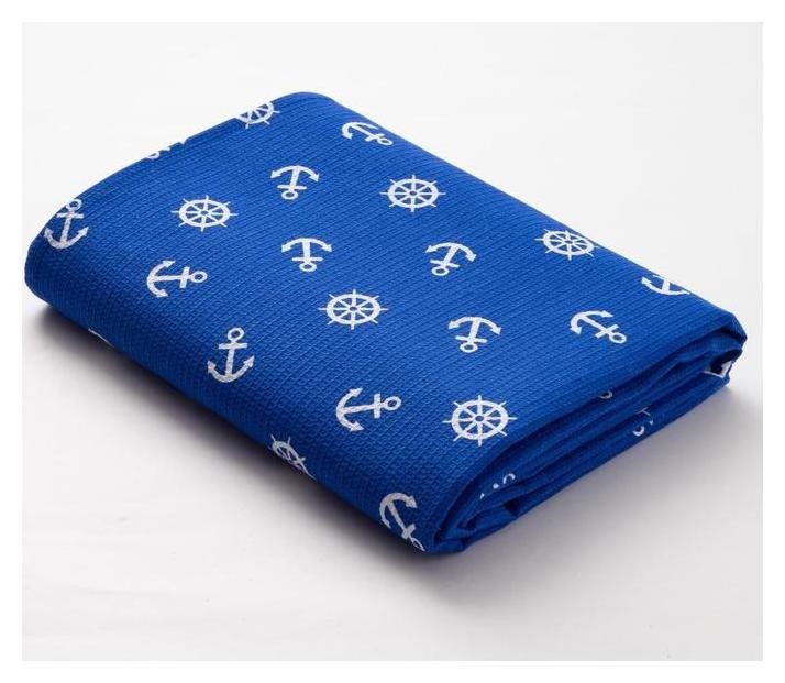 

Простыня вафельная для бани экономь и Я «Якоря» 150х180 см, цв.синий, 150 гр/м2, 100% хл