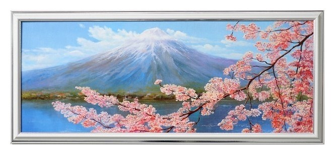 

Картина "Гора и сакура" 23х53 см