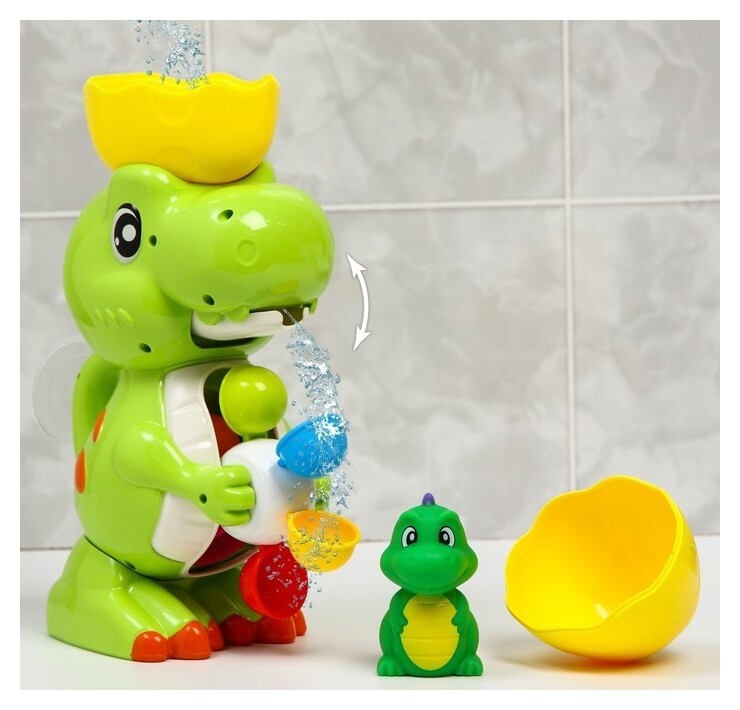 Набор игрушек для ванны «Мельница. динозаврик», на присоске  