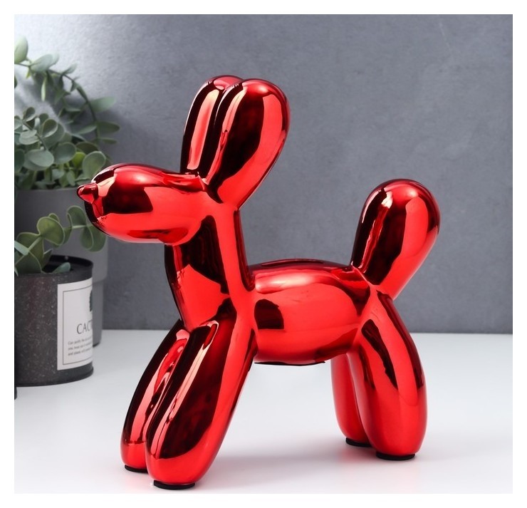 

Копилка керамика "Воздушный шарик - собачка" красный 21х7,5х22 см