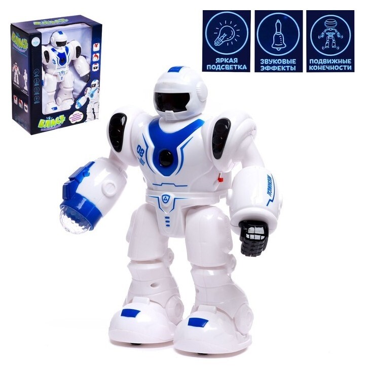Робот «Бласт космический воин», русское озвучивание, световые эффекты, цвет синий  Zhorya