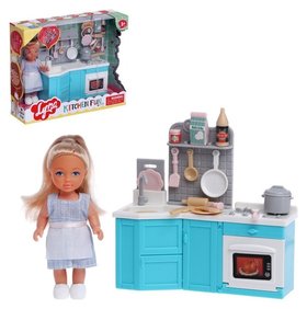 Кукла малышка повар Lyna с набором мебели и аксессуарами 
