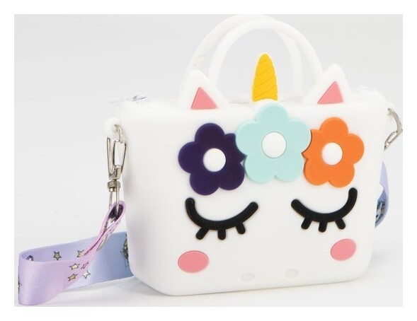 Сумка детская, отдел на молнии, регулируемый ремень, цвет белый  