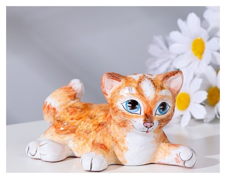 

Сувенир "Котёнок играет", ярославская майолика, H=7 см