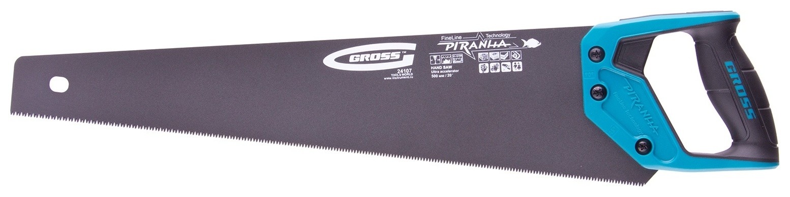 

Ножовка по дереву "Piranha", 500 мм, 11-12 Tpi, зуб-3d, каленый зуб, тефлоновое покрытие полотна, двухкомпонентная рукоятка