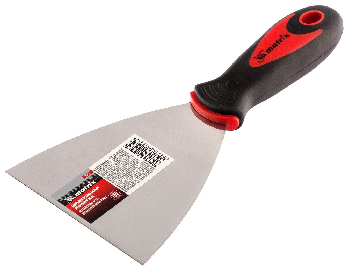 Шпательная лопатка из нержавеющей стали, 100 мм, двухкомпонентная ручка Matrix (Матрикс)