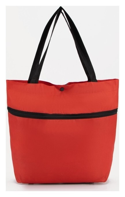 Сумка хозяйственная складная на колесах, отдел на кнопке, 2 колеса, цвет красный  