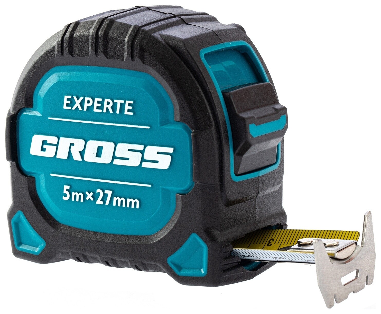 Рулетка Experte, 5 м X 27 мм, двухкомпонентный корпус, магнит, двухсторонняя разметка, нейлон  Gross