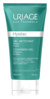 Очищающий гель для жирной и комбинированной кожи лица с термальной водой и пироктон оламином Hyseac Cleansing Gel Uriage