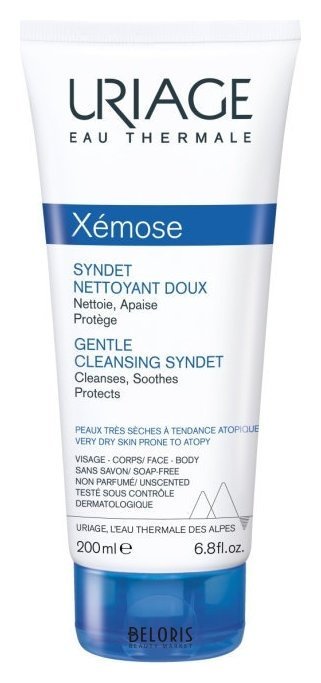 Гель мягкий очищающий для взрослых и детей для лица и тела Xemose Gentle Cleansing Syndet Uriage Xemose