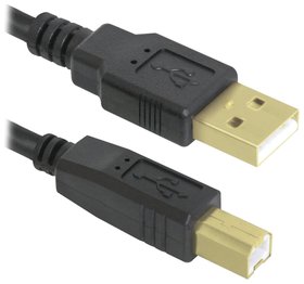 Кабель USB 2.0 Am-bm, 3 м, Defender, 2 фильтра, для подключения принтеров, МФУ и периферии, 87431 Defender