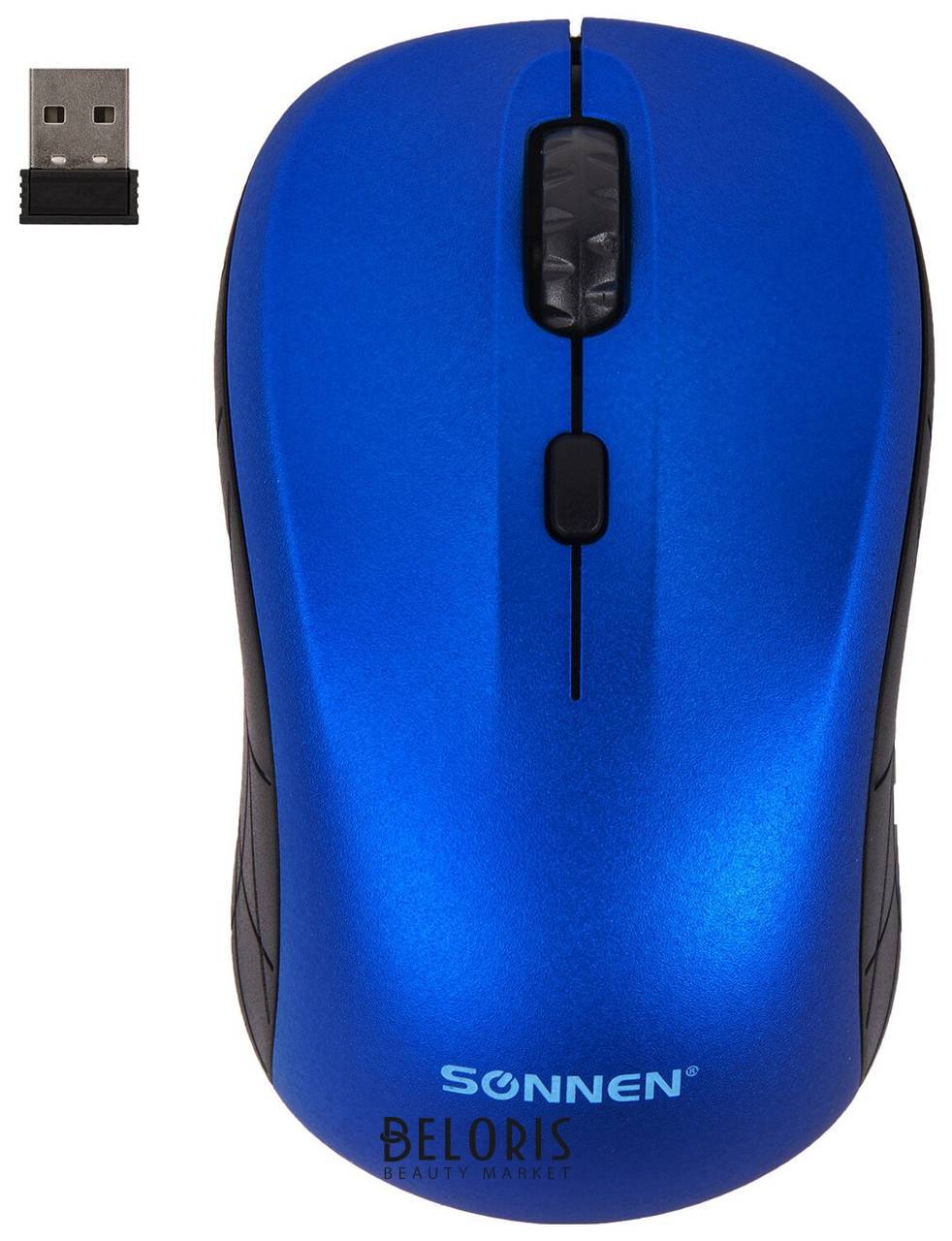 Мышь беспроводная Sonnen V-111, Usb, 800/1200/1600 Dpi, 4 кнопки, оптическая, синяя, 513519 Sonnen