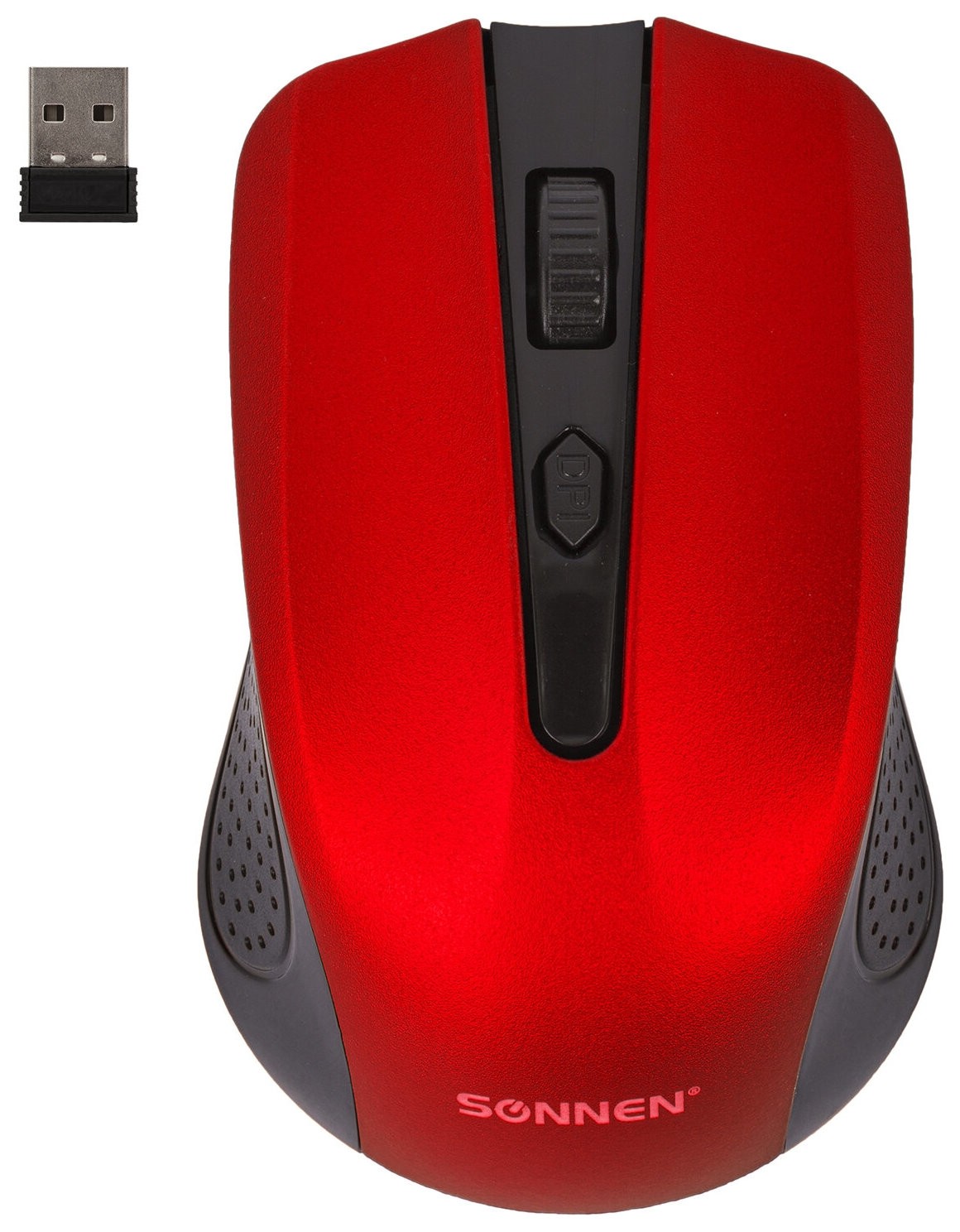 Мышь беспроводная Sonnen V99, Usb, 800/1200/1600 Dpi, 4 кнопки, оптическая, красная, 513529