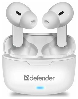 Наушники с микрофоном (Гарнитура) Defender Twins 903, Bluetooth, беспроводные, белые, 63903 Defender