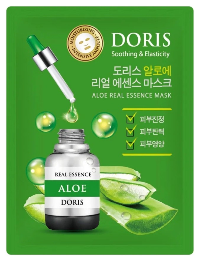 Тканевая маска для лица с алоэ Aloe Real Essence  Doris