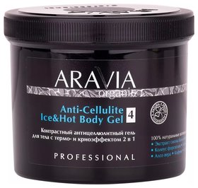 Контрастный антицеллюлитный гель для тела с термо- и криоэффектом 2 в 1 Anti-Cellulite Ice&Hot Body Gel Aravia Professional
