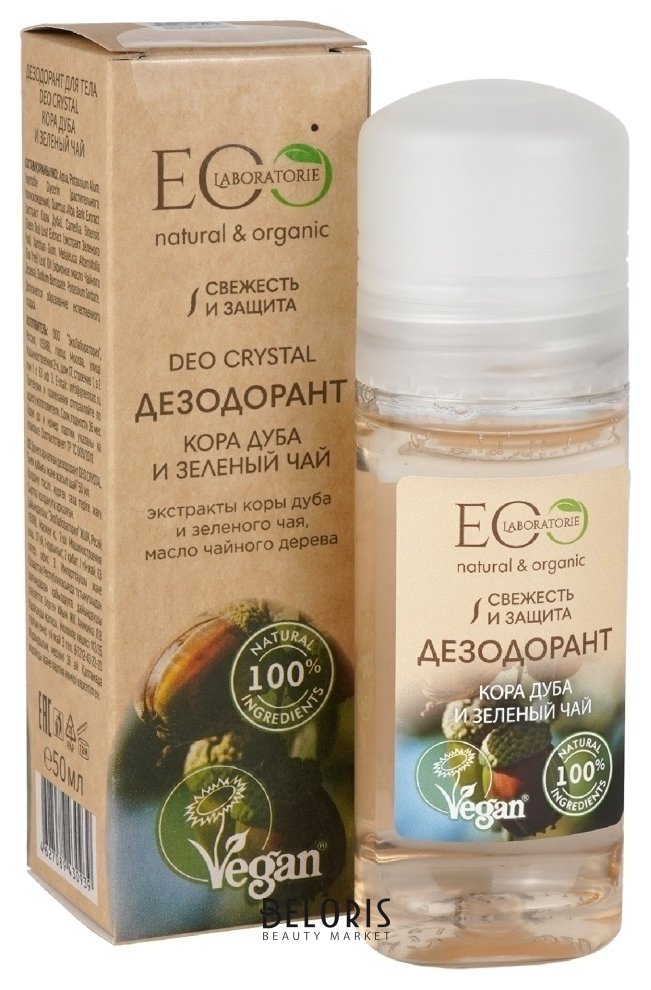 Дезодорант для тела Deo crystal кора дуба и зеленый чай ECOLAB
