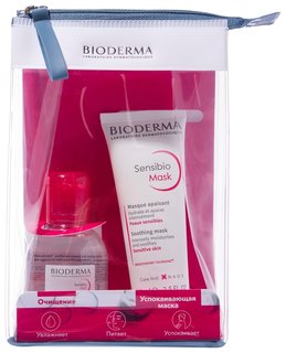 Набор для чувствительной кожи Sensibio: маска для лица 75мл + мицеллярная вода 100 мл Bioderma
