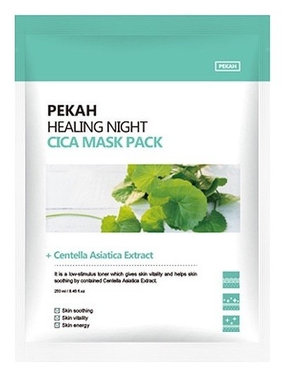 Вечерняя восстанавливающая тканевая маска для лица с экстрактом центеллы азиатской PEKAH