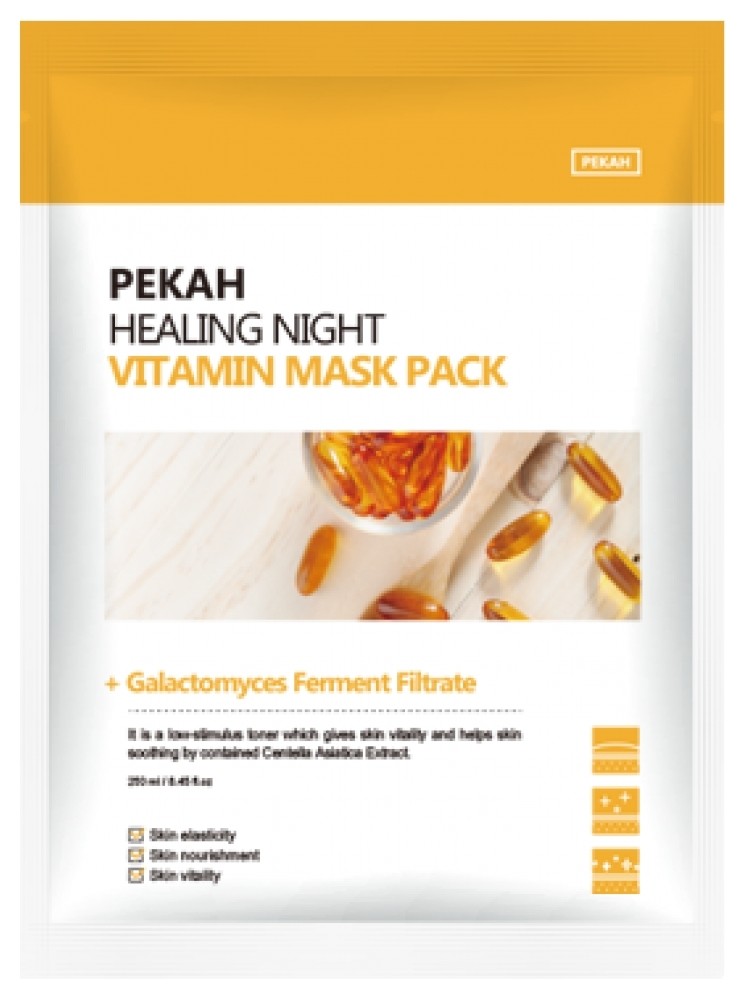 Вечерняя восстанавливающая витаминная тканевая маска для лица PEKAH