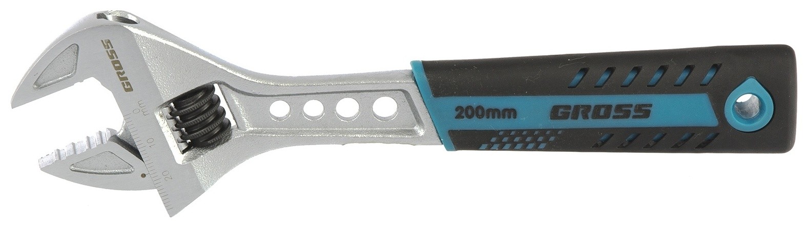 Ключ разводной, 200 мм, Crv, двухкомпонентная ручка