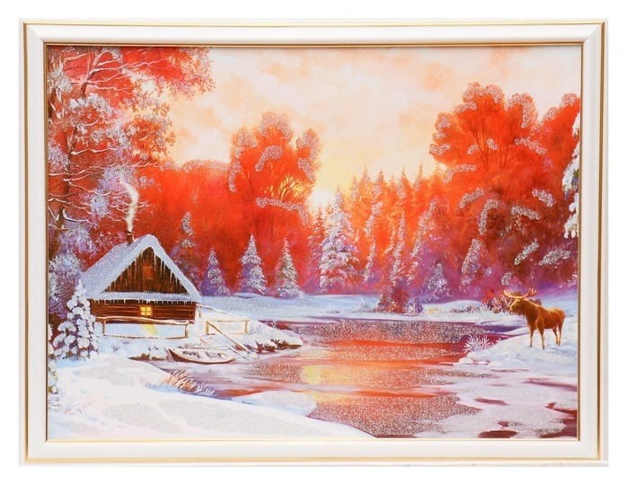 

Картина "Зимний закат" 30х40 см (33х43см)