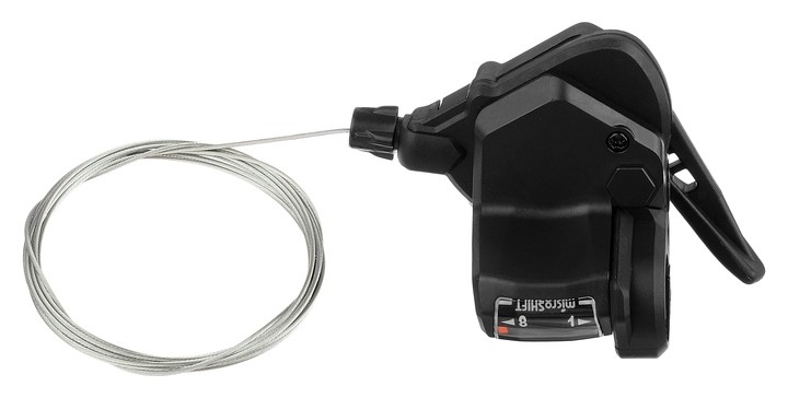 

Шифтер Microshift, правый Ts38-8r, 8 ск., с тросом 2050 мм