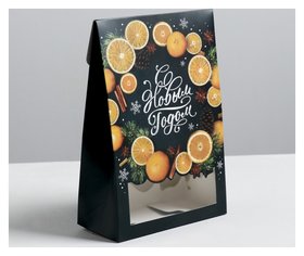Коробка складная «С новым годом!», 15 × 7 × 22 см Дарите счастье